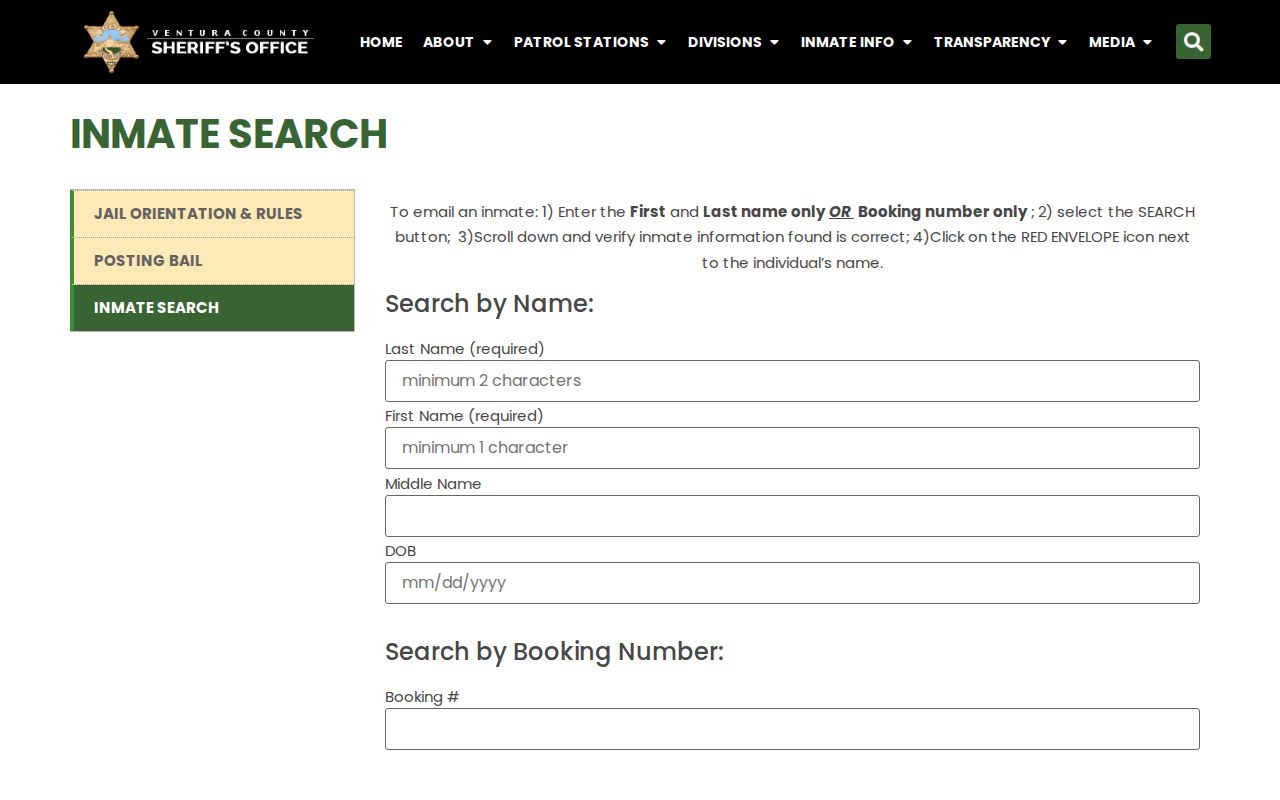 Camarillo public records Ventura sheriff inmate search