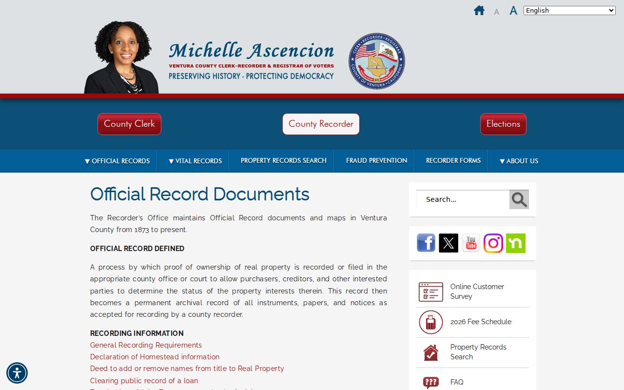 Camarillo public records Ventura official records documents